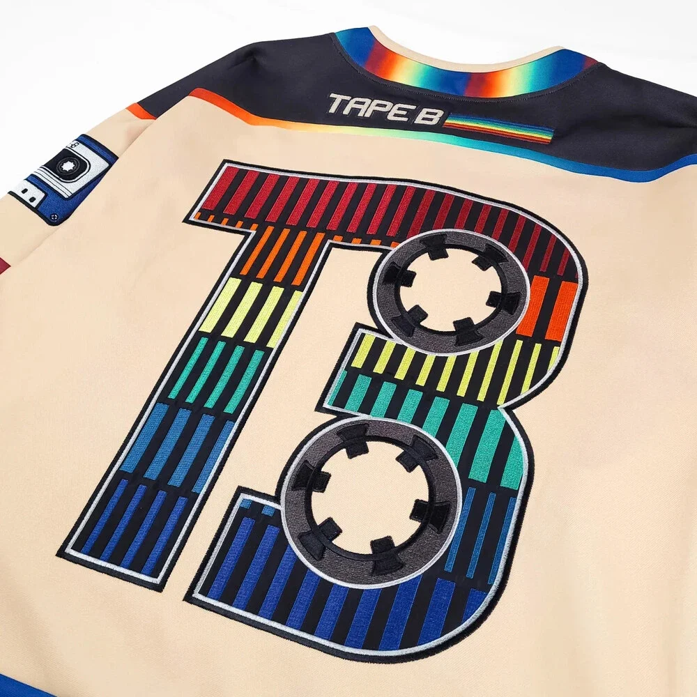 Tape B - Low Frequencies Hockey Jersey - Cream 2X Large